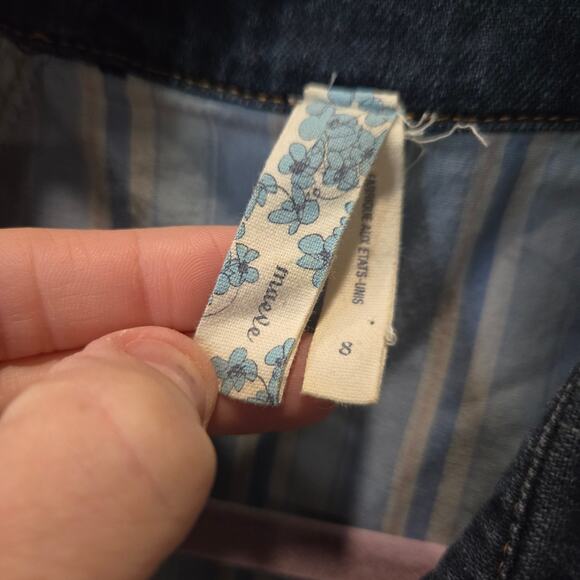 Maeve Anthropologie Short Sleeve Denim Jean Button Front Shirt Dress Belted 8 - Picture 3 of 9